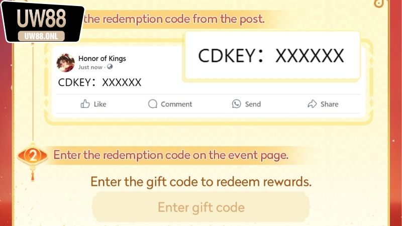 Các loại giftcode UW88 hôm nay được cung cấp